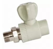 Кран шаровой PP-R серый Дн 25х3/4" НР прямой для радиатора RTP (РосТурПласт) 27863