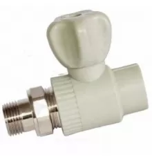 Кран шаровой PP-R серый Дн 20х1/2" НР прямой для радиатора RTP (РосТурПласт) 27903