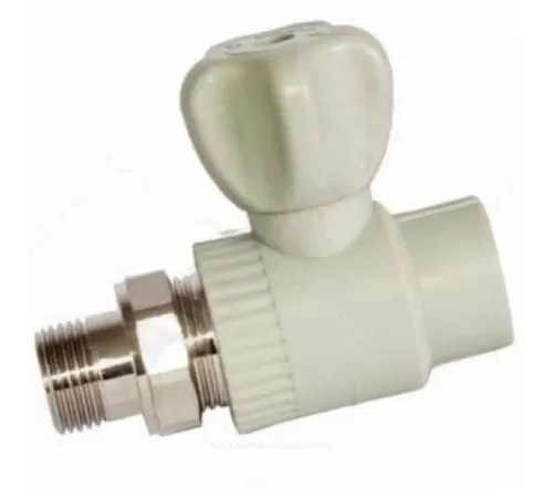 Кран шаровой PP-R серый Дн 25х3/4" НР прямой для радиатора RTP (РосТурПласт) 27863