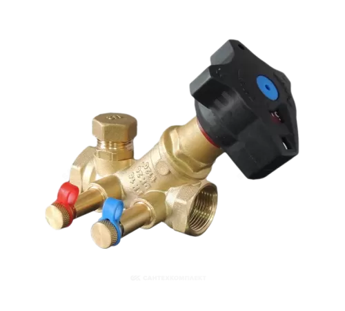 Клапан балансировочный ручной латунь STAD.BY-1 Ду 25 G1" Ру16 ВР Kvs=8.4м3/ч с измерительными ниппелями Цветлит ZW20041