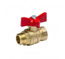 Кран шаровой латунь Эксперт Ду 25 Ру40 ВР/НР полнопроходной бабочка Dist 123Б