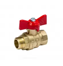 Кран шаровой латунь Эксперт Ду 25 Ру40 ВР/НР полнопроходной бабочка Dist 123Б