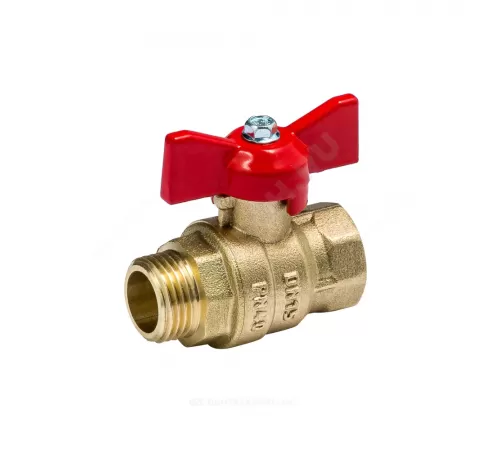 Кран шаровой латунь Эксперт Ду 25 Ру40 ВР/НР полнопроходной бабочка Dist 123Б