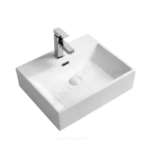 Умывальник подвесной Quadra 50 1 отверстие под смеситель по центру белый Selena Q01150WG