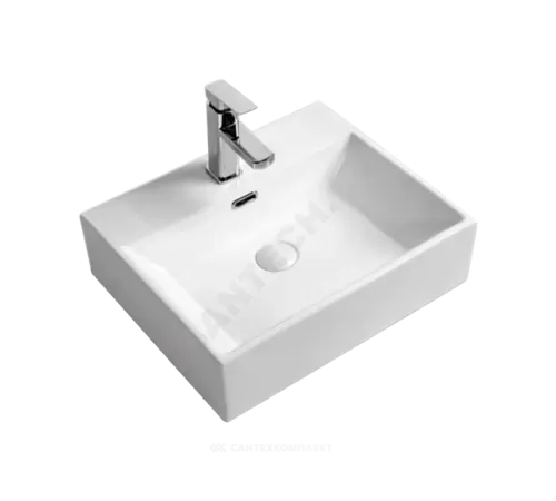 Умывальник подвесной Quadra 50 1 отверстие под смеситель по центру белый Selena Q01150WG