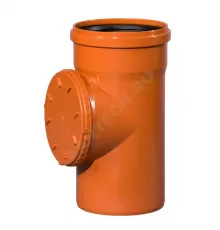 Ревизия НПВХ коричневая Дн 200 б/нап с круглой крышкой KGRE Ostendorf 223640