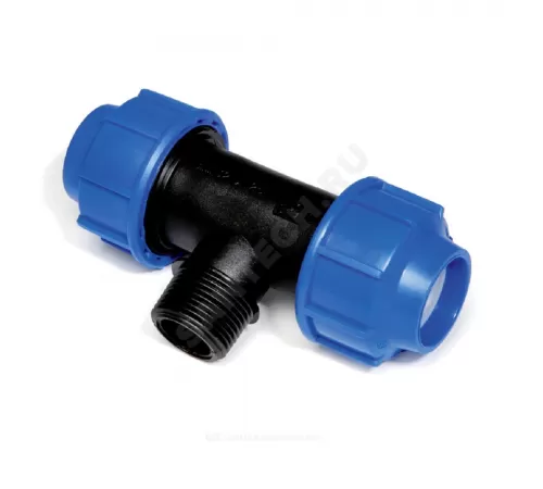 Тройник компрессионная ПЭ Дн 50х1"х50 НР Ру16 VALFEX 1210025010050