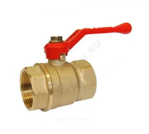 Кран шаровой латунь Стандарт 220 аналог 11б27п1 Ду 32 Ру16 ВР рычаг красный ГАЛЛОП 103172