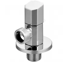 Клапан (вентиль) латунь бытовой хром угловой 1079 G1/2"х3/4" Ру16 НР с отражателем Aquasfera 1079-02