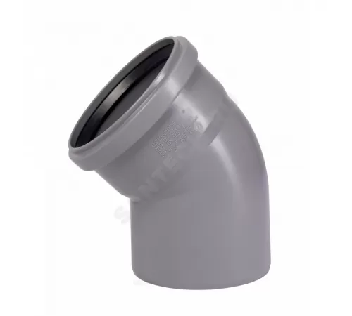 Отвод PP-H серый HT HTB Дн 125х45гр б/нап в/к Ostendorf 116120