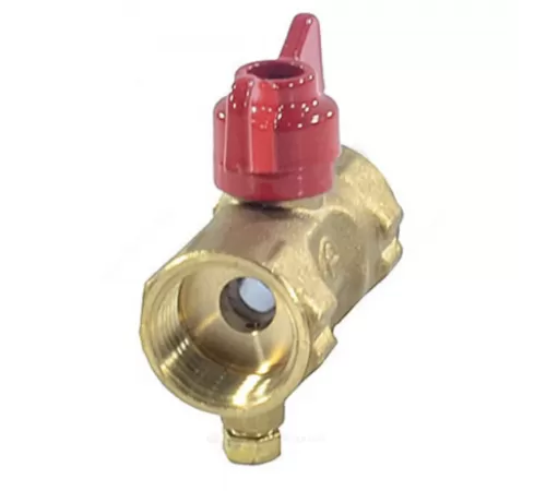 Кран для манометра шаровой латунь 11б27п(м)2 Ду 15 Ру16 ВР G1/2" с бабочкой без фланца с краном Маевского Пензапромарматура 022011111