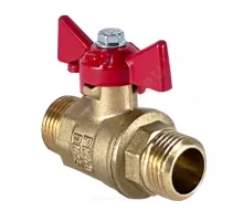 Кран шаровой латунь 11Б27фт1М Ду 15 Ру40 НР бабочка красная VALFEX VF.219.LB1.012.N/P59