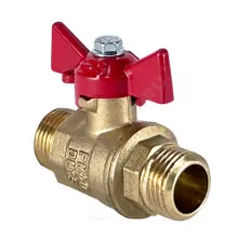 Кран шаровой латунь 11Б27фт1М Ду 20 Ру40 НР бабочка красная VALFEX VF.219.LB1.034.N/P59