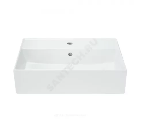 Умывальник мебельный Novel 60 1 отверстие под смеситель по центру белый Sanita Luxe WB.FN/Novel/60-C/WHT.G/S1