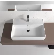 Умывальник мебельный Novel 60 1 отверстие под смеситель по центру белый Sanita Luxe WB.FN/Novel/60-C/WHT.G/S1