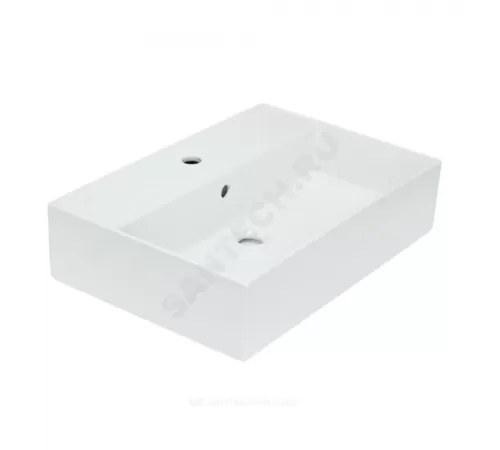 Умывальник мебельный Novel 60 1 отверстие под смеситель по центру белый Sanita Luxe WB.FN/Novel/60-C/WHT.G/S1