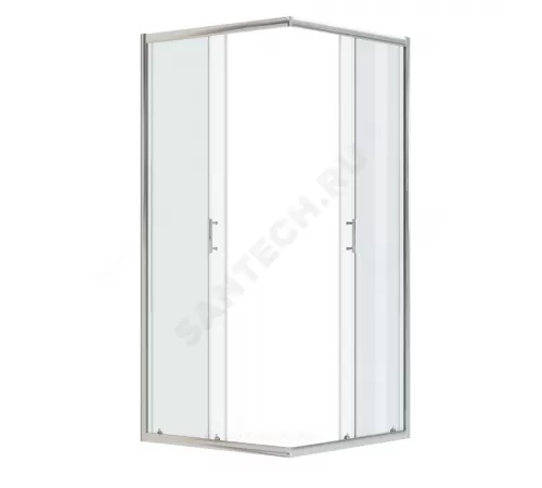 Ограждение душевое Вэлия 800х800х1950 мм без поддона квадратная прозрачное стекло Santek 1.WH50.1.792