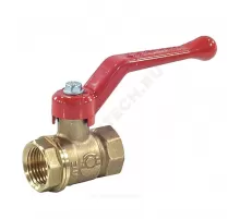 Кран шаровой латунь 11Б27фт1М OPTIMA Ду 20 Ру25 ВР полнопроходной рычаг красный VALFEX VF.214.L0R1.034