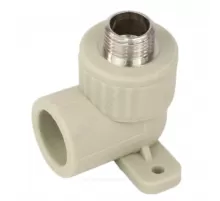 Угольник PP-R комбинированный серый Дн 20х1/2" НР с креплением VALFEX 10121020Г