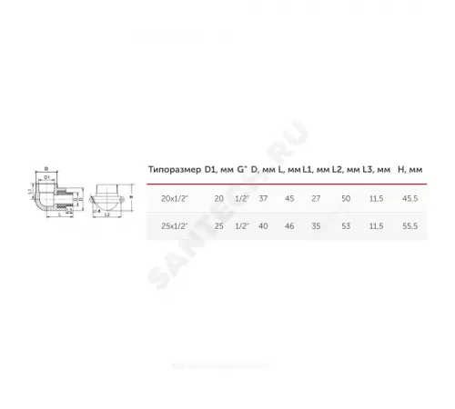 Угольник PP-R комбинированный серый Дн 20х1/2" НР с креплением VALFEX 10121020Г