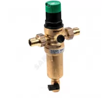 Фильтр сетчатый T-образный латунь Ду 15 Ру25 Тмакс=70 oC G1/2" НР FK06 с выходом под манометр с регулятором давления с краном Honeywell-Braukmann FK06-1/2"AAM