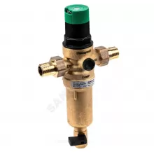 Фильтр сетчатый T-образный латунь Ду 15 Ру25 Тмакс=70 oC G1/2" НР FK06 с выходом под манометр с регулятором давления с краном Honeywell-Braukmann FK06-1/2"AAM