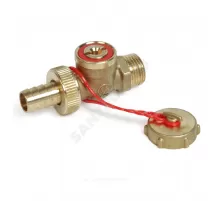 Кран шаровой латунь сливной R608 Ду 20 Ру10 НР 3/4" под отвертку без заглушки со штуцером Giacomini R608Y024