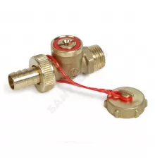 Кран шаровой латунь сливной R608 Ду 10 Ру10 НР 3/8" под отвертку без заглушки со штуцером Giacomini R608Y022