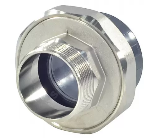 Муфта ПВХ разъемная Дн 32х1" Ру16 серый напорная НР под клеевое соединение EFFAST RGRBND032D.N