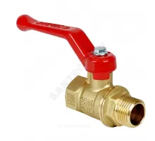 Кран шаровой латунь 11Б27фт1М Ду 15 Ру40 ВР/НР рычаг красный VALFEX VF.215.LR1.012.N/P59