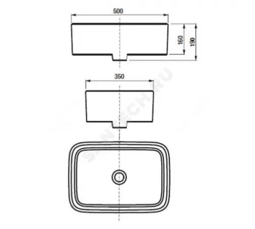 Умывальник мебельный Mila 50 без отверстия под смеситель белый Roca 32700B000