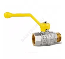 Кран шаровой латунь никель газ Pride Ду 50 Ру25 ВР/НР полнопроходной рычаг аналог 11б27п LD 47.50.В-Н.Р