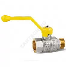 Кран шаровой латунь никель газ Pride Ду 50 Ру25 ВР/НР полнопроходной рычаг аналог 11б27п LD 47.50.В-Н.Р