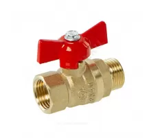 Кран шаровой латунь Стандарт 231 аналог 11б27п1 Ду 15 Ру40 ВР/НР бабочка красная ГАЛЛОП 107165