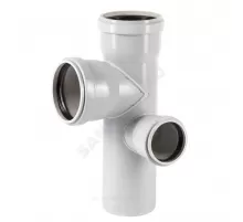 Крестовина PP-MD 2-уровневая правая бесшумная светло-серая Skolan Safe SKEPR Дн 110х110х78х87гр (DN110х110х75) б/нап в/к Ostendorf 335985