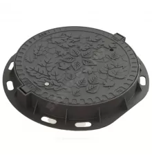 Люк чугун канализационный (К) Л (легкий) ЛИСТВА А15 круглый m=28кг h=65мм с замковым устройством фиксатором Л(А15)-2-60 ГОСТ 3634-2019