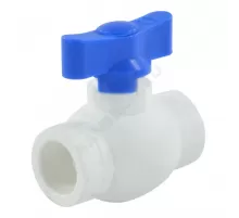 Кран шаровой PP-R син Дн 20 внутренняя пайка бабочка Стандарт RTP (РосТурПласт) 14617