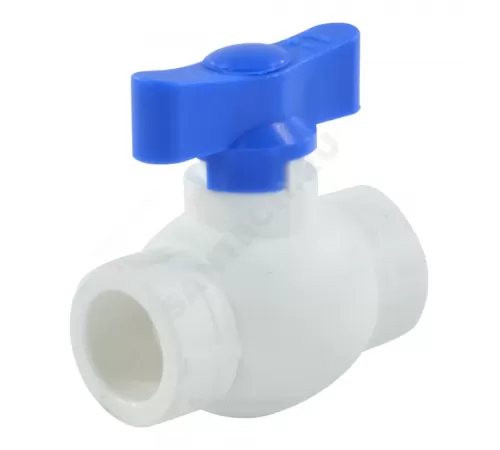 Кран шаровой PP-R син Дн 20 внутренняя пайка бабочка Стандарт RTP (РосТурПласт) 14617