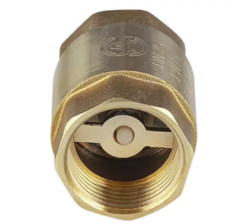 Клапан обратный латунь осевой 3001 Ду 15 Ру16 Тмакс=100 оС ВР 1/2" диск нейлон шток пластик Aquasfera 3001-01