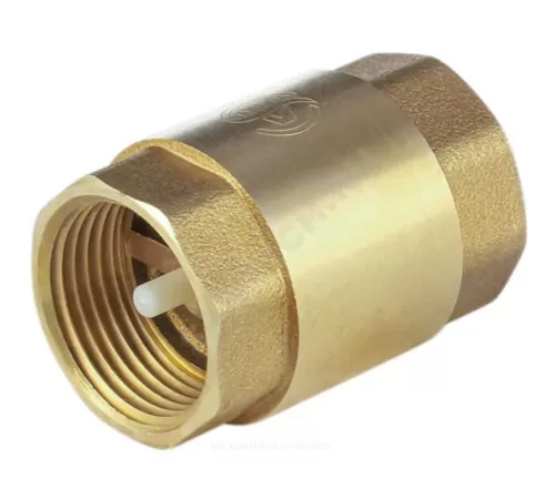 Клапан обратный латунь осевой 3001 Ду 15 Ру16 Тмакс=100 оС ВР 1/2" диск нейлон шток пластик Aquasfera 3001-01