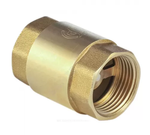 Клапан обратный латунь осевой 3001 Ду 15 Ру16 Тмакс=100 оС ВР 1/2" диск нейлон шток пластик Aquasfera 3001-01