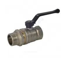 Кран шаровой латунь никель Pride Ду 25 Ру40 ВР/"американка" полнопроходной рычаг черный исп 2 LD 47.307.25.2