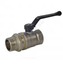 Кран шаровой латунь никель Pride Ду 25 Ру40 ВР/"американка" полнопроходной рычаг черный исп 2 LD 47.307.25.2