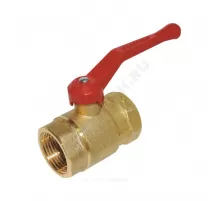 Кран шаровой латунь 11б27п5 Ду 25 Ру16 ВР полнопроходной рычаг красный Цветлит ZW10108