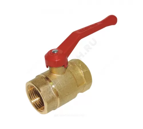 Кран шаровой латунь 11б27п5 Ду 25 Ру16 ВР полнопроходной рычаг красный Цветлит ZW10108