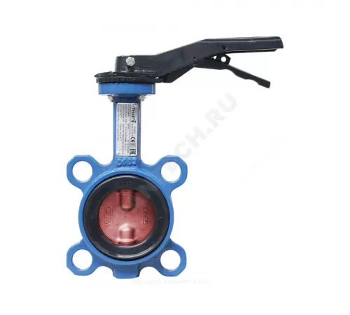 Затвор дисковый поворотный чугун VPI4448-02EP Ду 80 Ру16 межфл с рукояткой диск чугун манжета EPDM Tecofi VPI4448-02EP0080