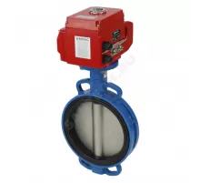 Затвор дисковый поворотный чугун Ду 100 Ру16 межфл с электроприводом Q-070 380В диск нерж манжета EPDM Benarmo 1