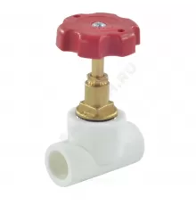 Клапан (вентиль) PP-R запорный белый Дн 25х90гр внутренняя пайка RTP (РосТурПласт) 10526