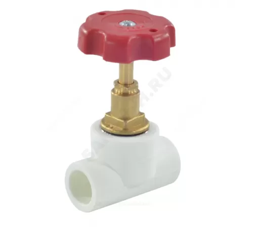 Клапан (вентиль) PP-R запорный белый Дн 25х90гр внутренняя пайка RTP (РосТурПласт) 10526