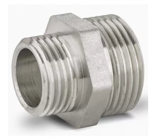 Ниппель латунь никель переходной Ду 40х32 (1 1/2"х1 1/4") НР LD LD.67.503.40х32